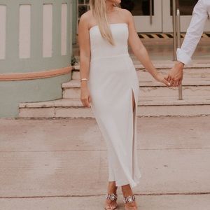 White midi dress